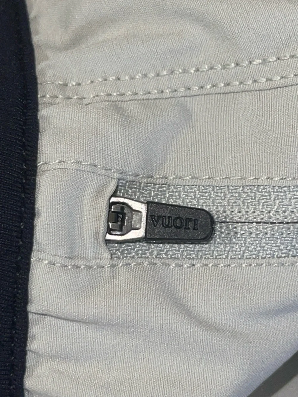 Vuori Two-Layer Hybrid Shorts in Light Gray and Black
